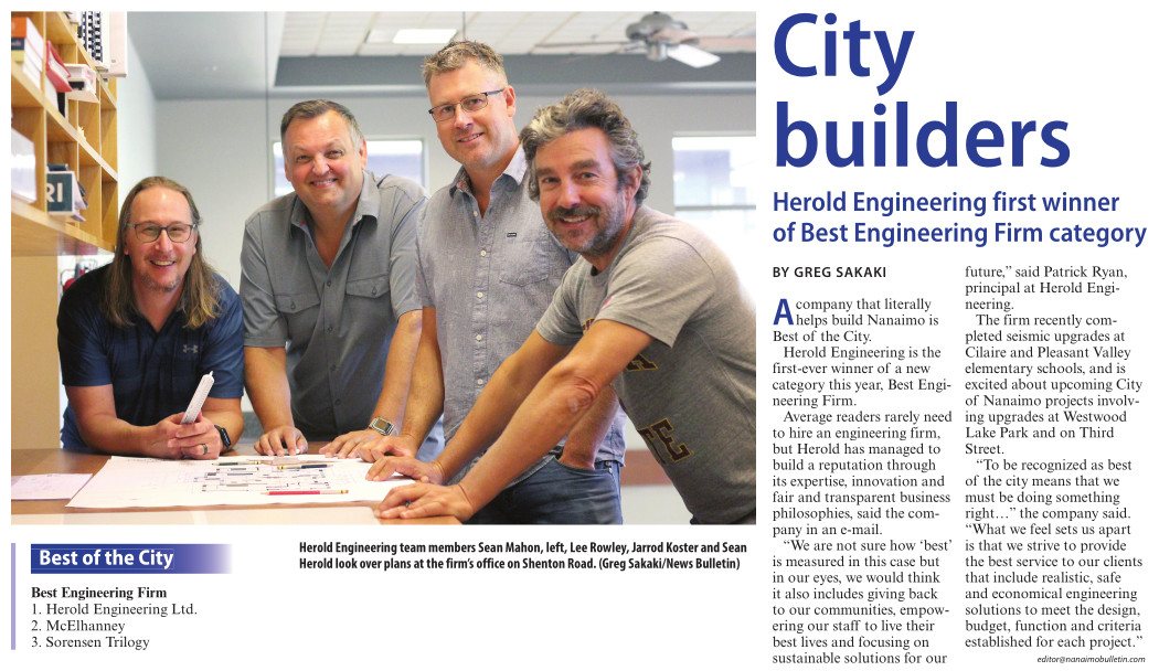 Herold Engineering Limited – Voted Best Engineering Firm of the City!