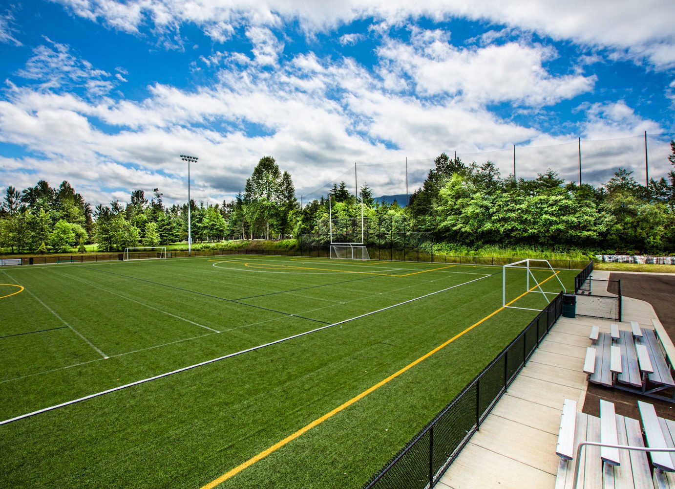 Artificial turf sports field